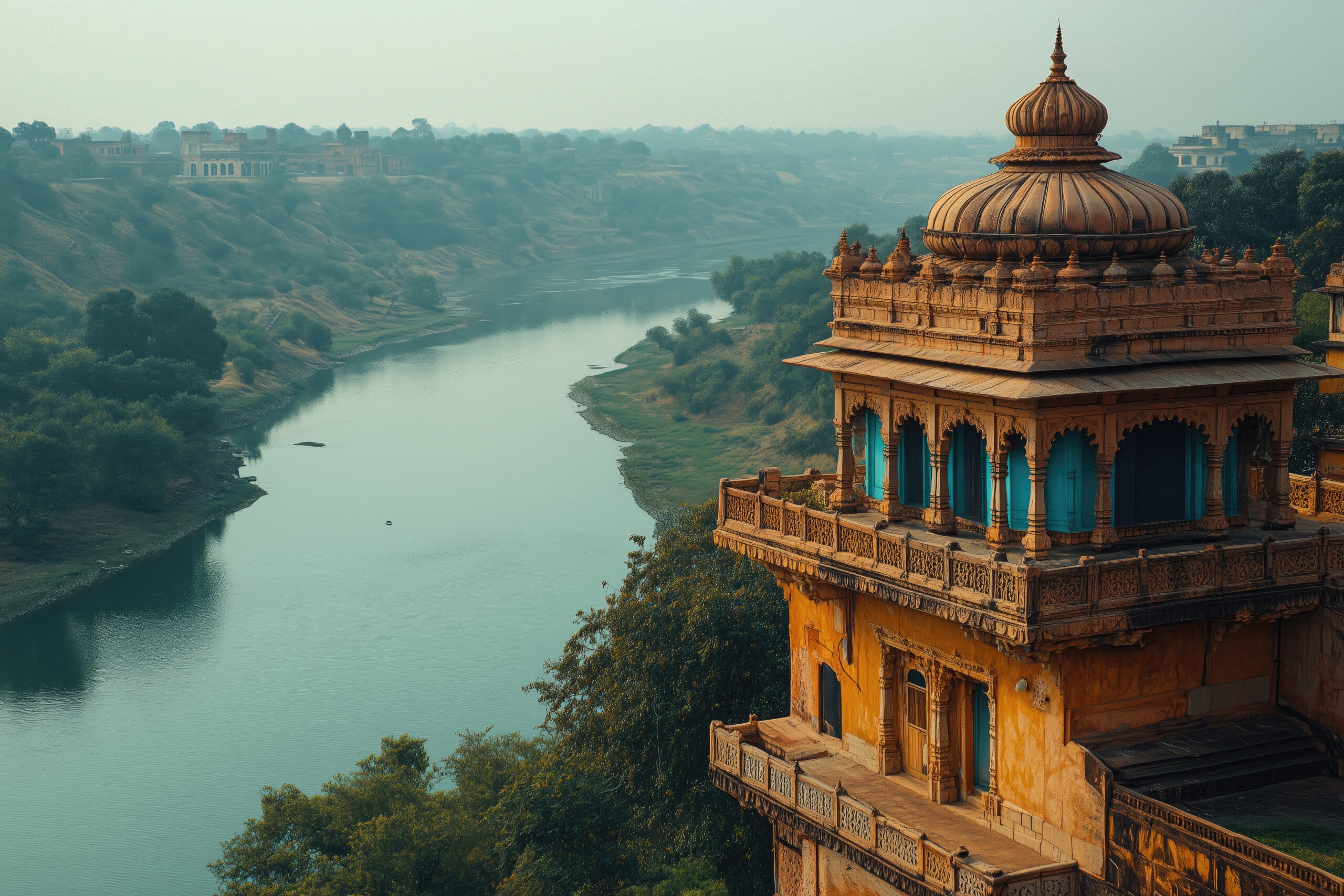 indian city buildings scene