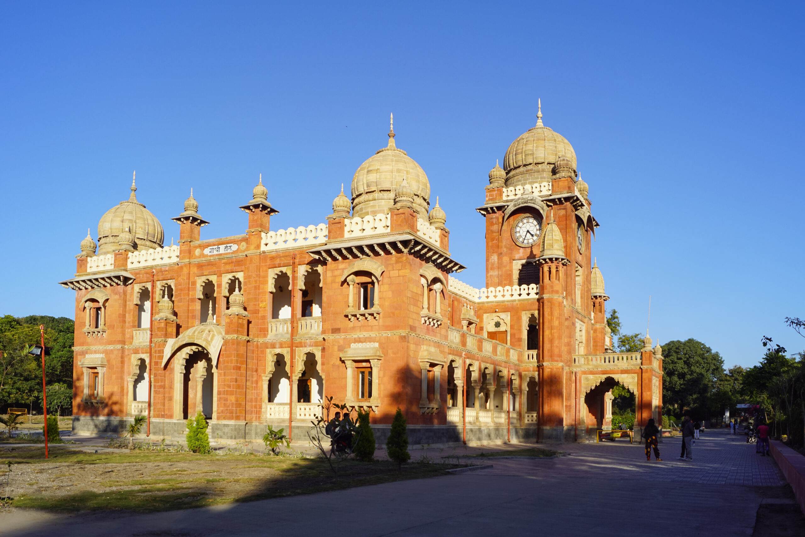 mahatma gandhi hall. ghanta ghar, indore, madhya pradesh. also known as king edward hall. indian architecture.